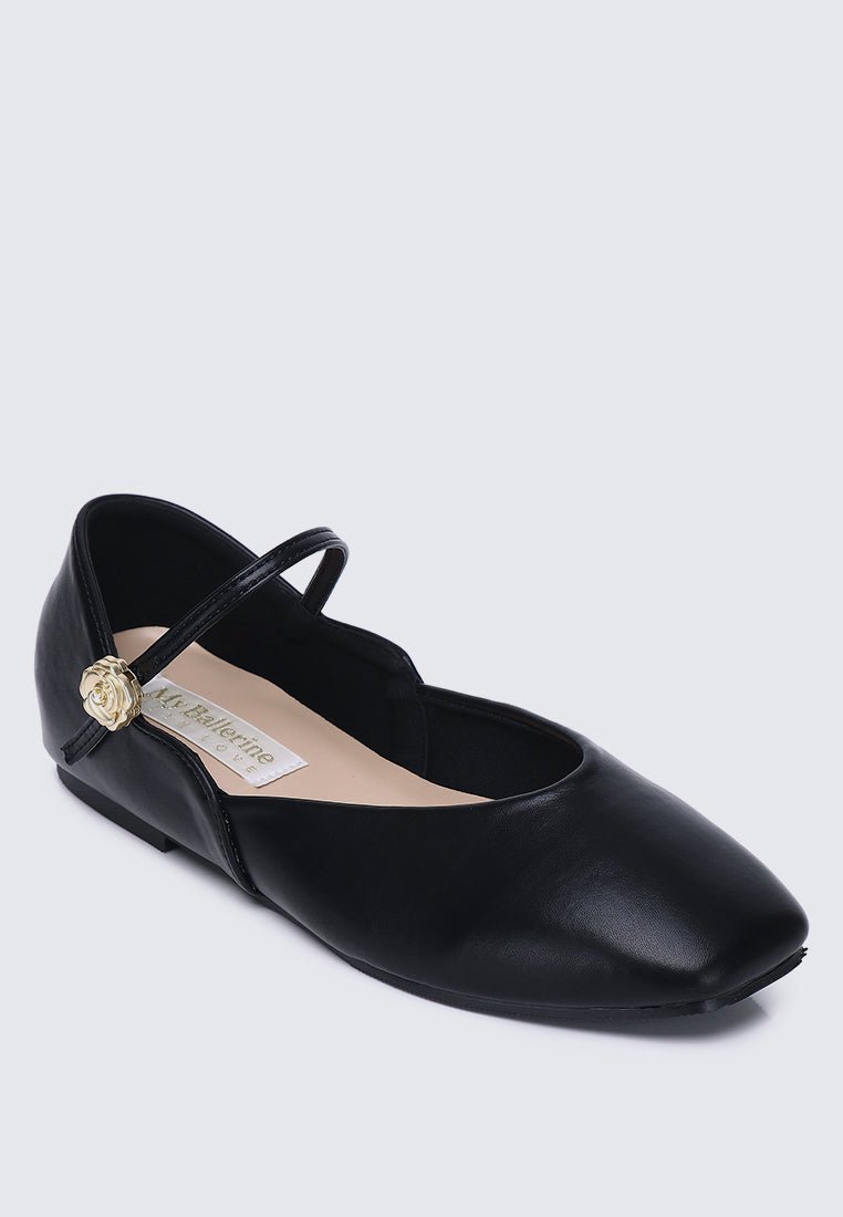 Pétale de rose Comfy Ballerina In BlackShoes - myballerine