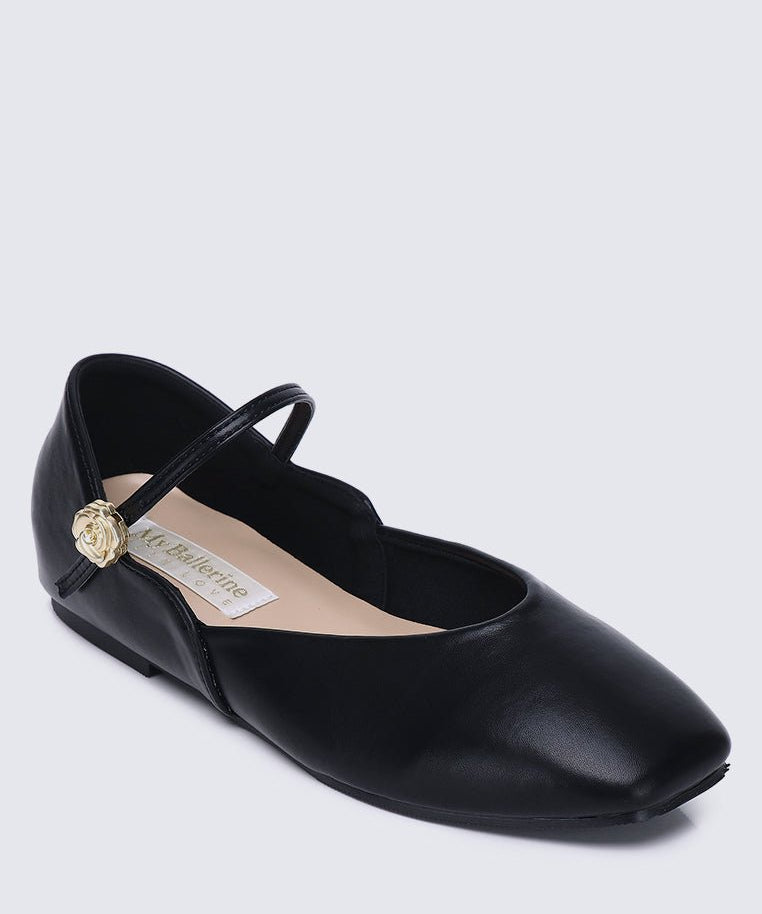 Pétale de rose Comfy Ballerina In BlackShoes - myballerine