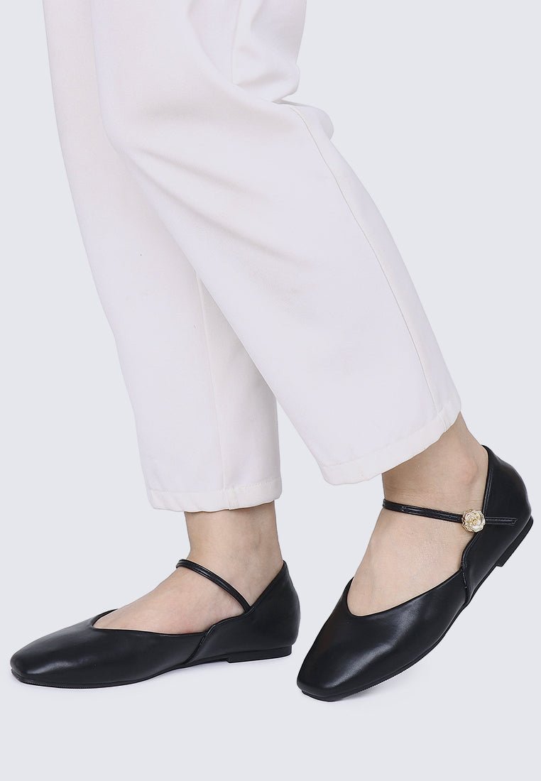 Pétale de rose Comfy Ballerina In BlackShoes - myballerine