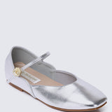 Pétale De Rose Comfy Ballerina In SilverShoes - myballerine