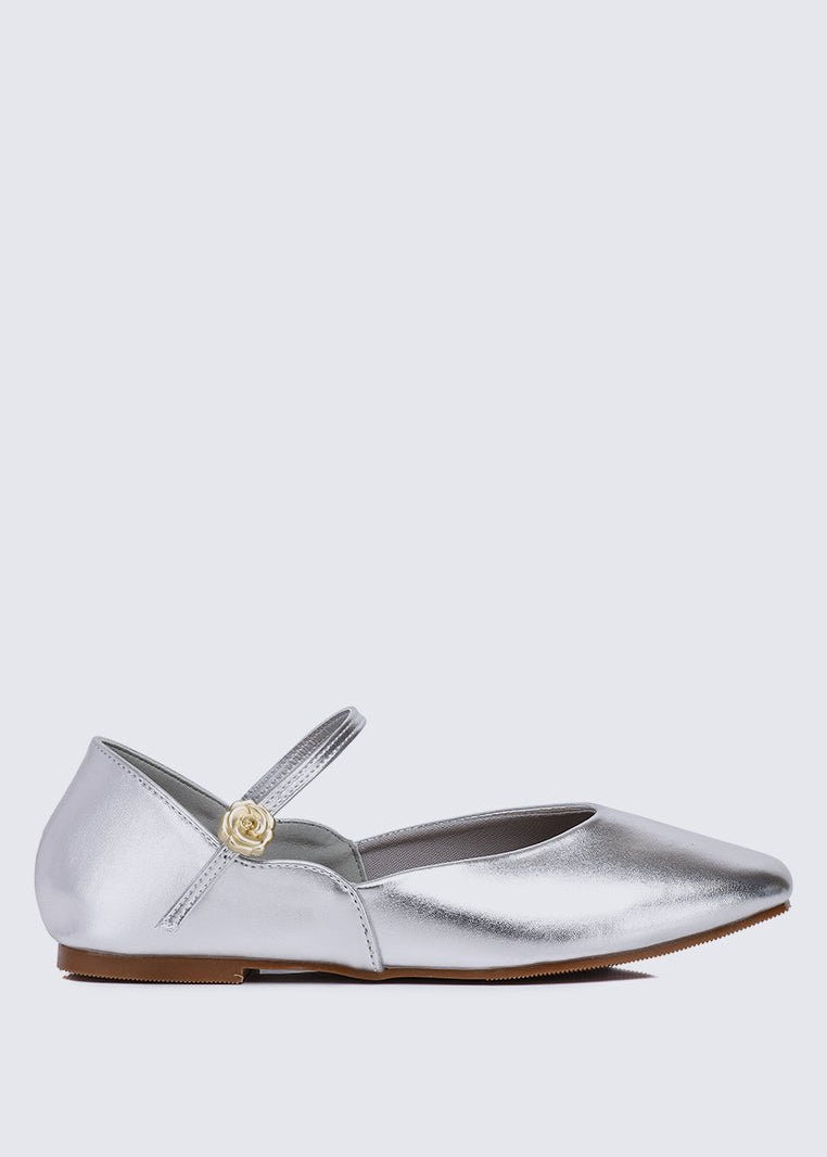 Pétale De Rose Comfy Ballerina In SilverShoes - myballerine