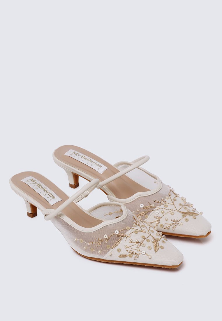 Petaline Comfy Heels In IvoryHeels - myballerine
