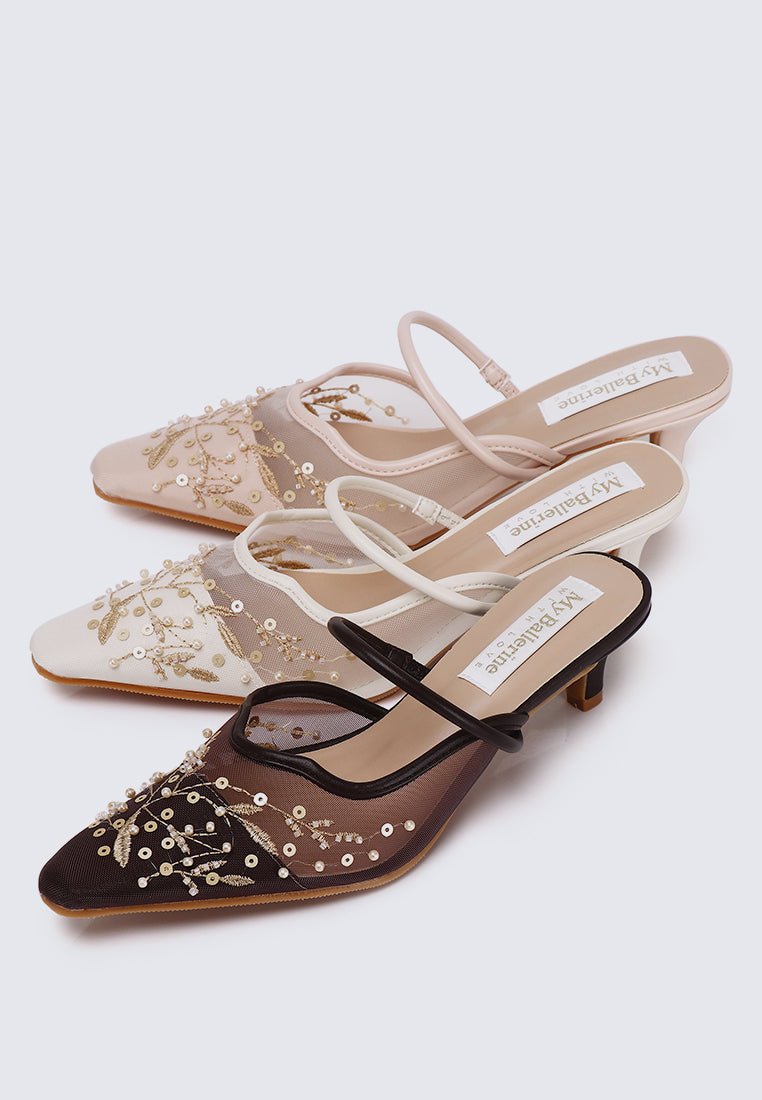 Petaline Comfy Heels In IvoryHeels - myballerine