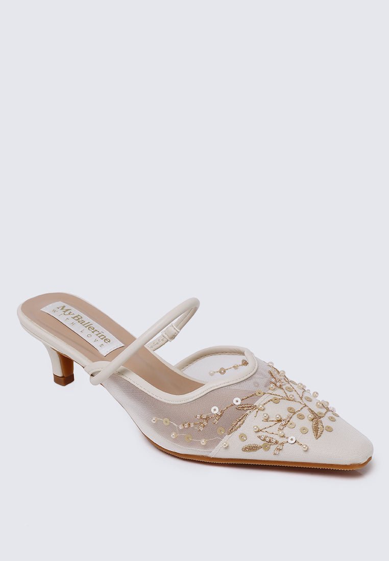 Petaline Comfy Heels In IvoryHeels - myballerine