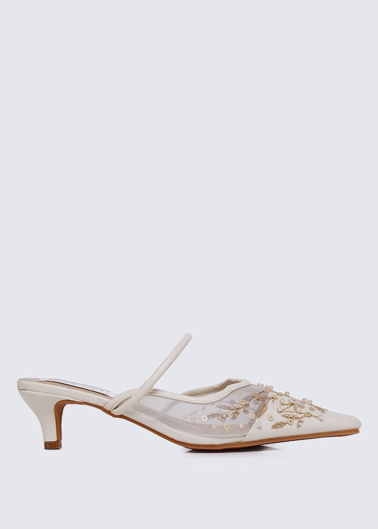 Petaline Comfy Heels In IvoryHeels - myballerine