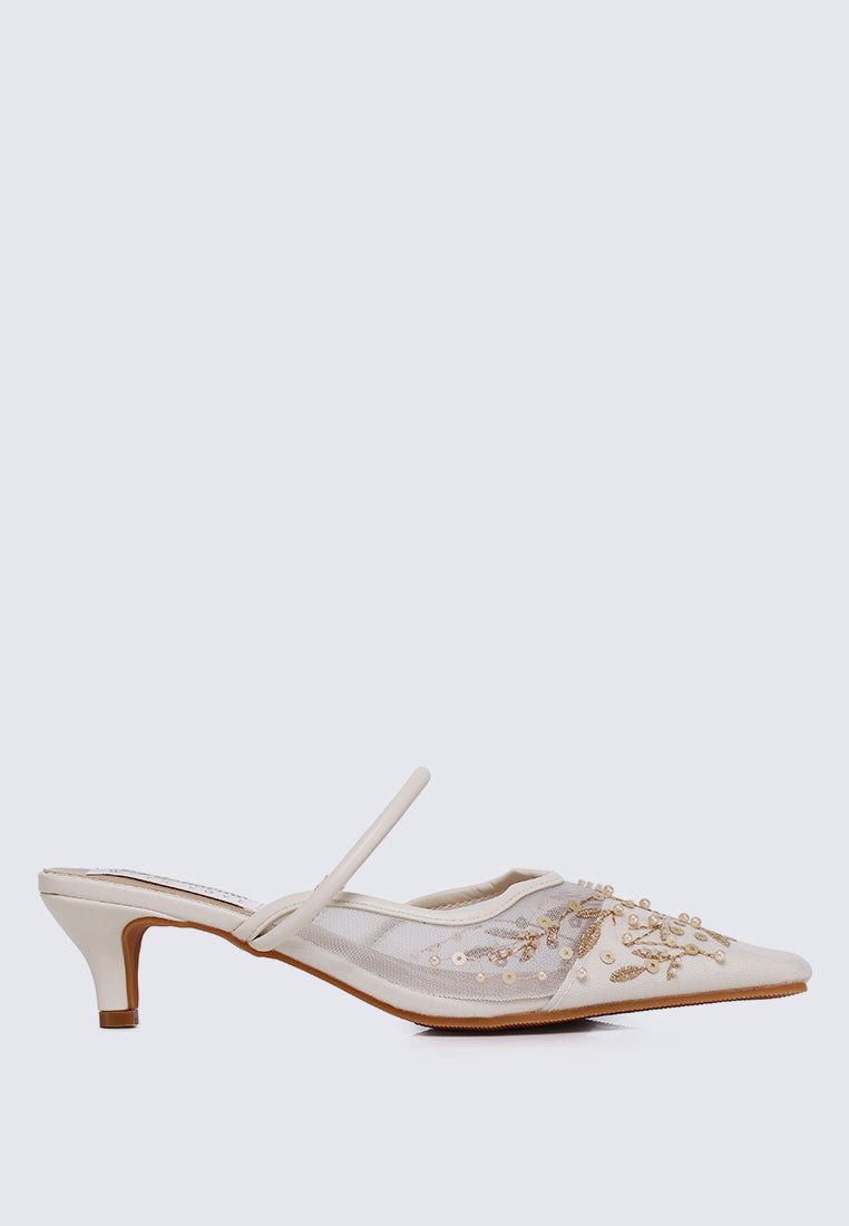 Petaline Comfy Heels In IvoryHeels - myballerine