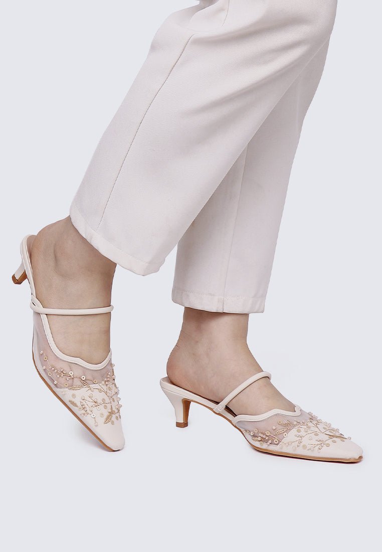 Petaline Comfy Heels In IvoryHeels - myballerine