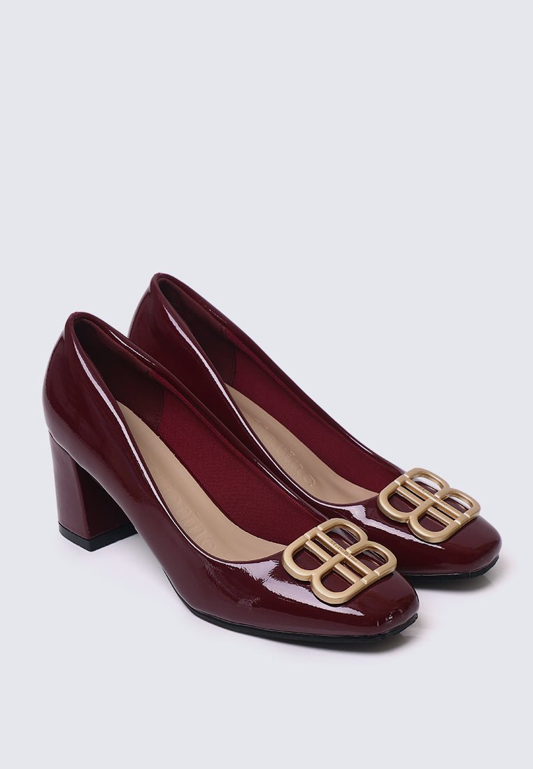 Phyllis Comfy Heels In BurgundyHeels - myballerine