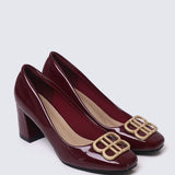 Phyllis Comfy Heels In BurgundyHeels - myballerine