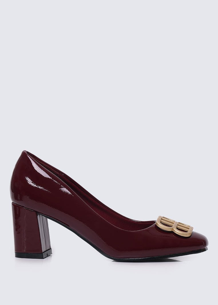 Phyllis Comfy Heels In BurgundyHeels - myballerine