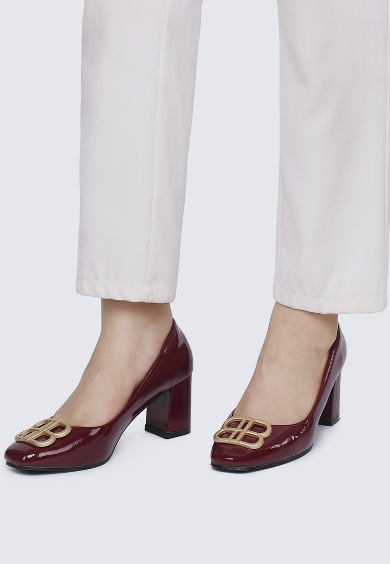 Phyllis Comfy Heels In BurgundyHeels - myballerine