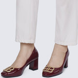 Phyllis Comfy Heels In BurgundyHeels - myballerine