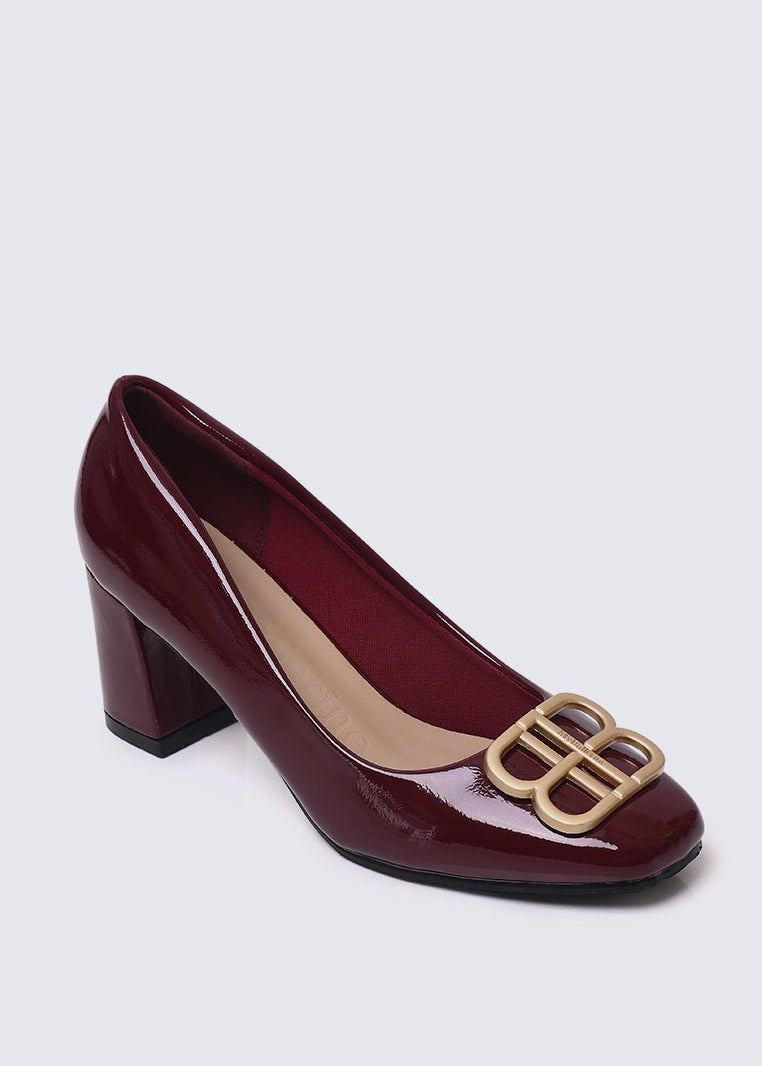 Phyllis Comfy Heels In BurgundyHeels - myballerine