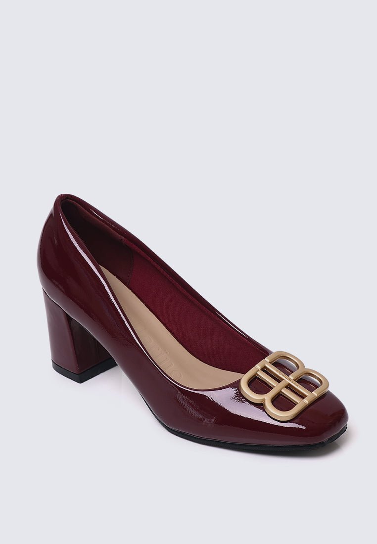 Phyllis Comfy Heels In BurgundyHeels - myballerine