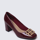 Phyllis Comfy Heels In BurgundyHeels - myballerine