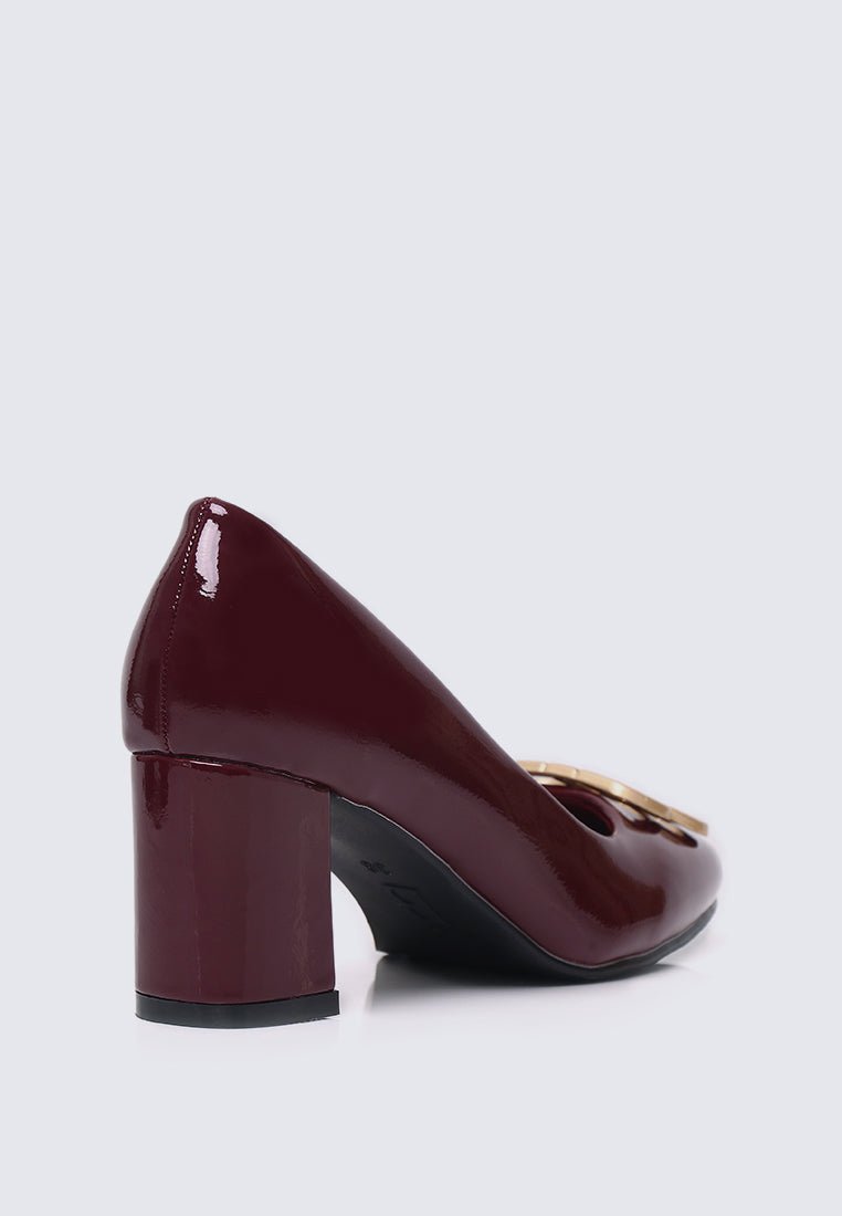 Phyllis Comfy Heels In BurgundyHeels - myballerine