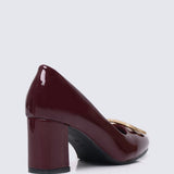 Phyllis Comfy Heels In BurgundyHeels - myballerine