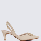 Portia Comfy Heels In BeigeHeels - myballerine