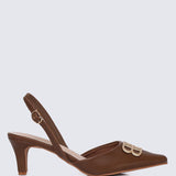 Portia Comfy Heels In CoffeeHeels - myballerine