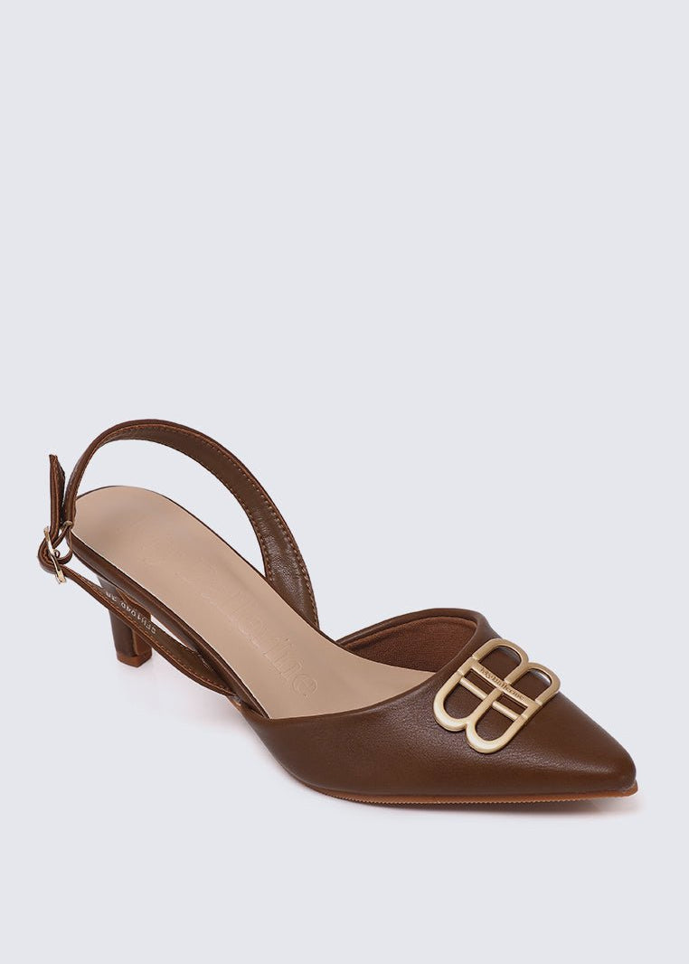 Portia Comfy Heels In CoffeeHeels - myballerine