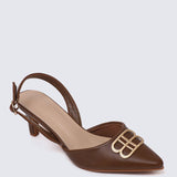 Portia Comfy Heels In CoffeeHeels - myballerine