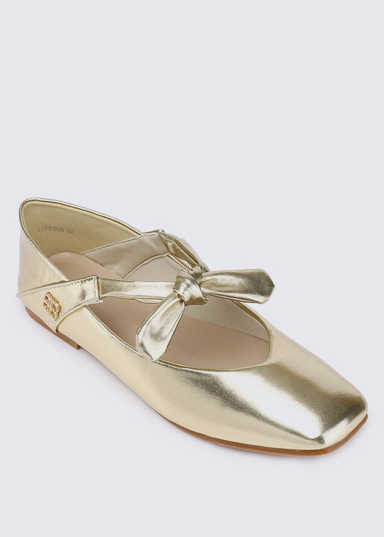 PRE ORDER - Brenee Comfy Ballerina In GoldShoes - myballerine
