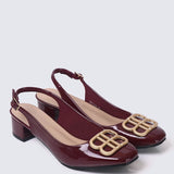 Priya Comfy Heels in BurgundyHeels - myballerine