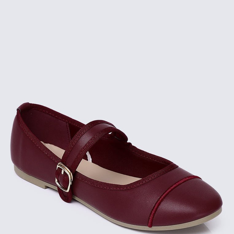 Roan Comfy Ballerina In MaroonShoes - myballerine