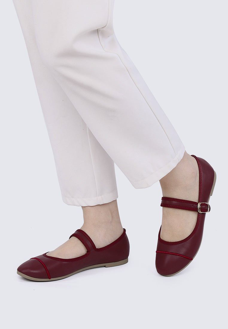 Roan Comfy Ballerina In MaroonShoes - myballerine