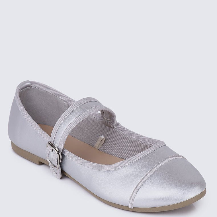 Roan Comfy Ballerina In SilverShoes - myballerine