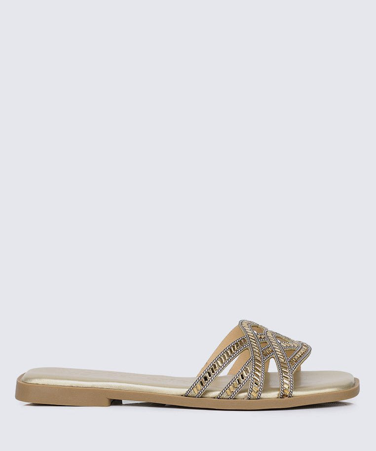 Rora Comfy Sandals In GoldShoes - myballerine