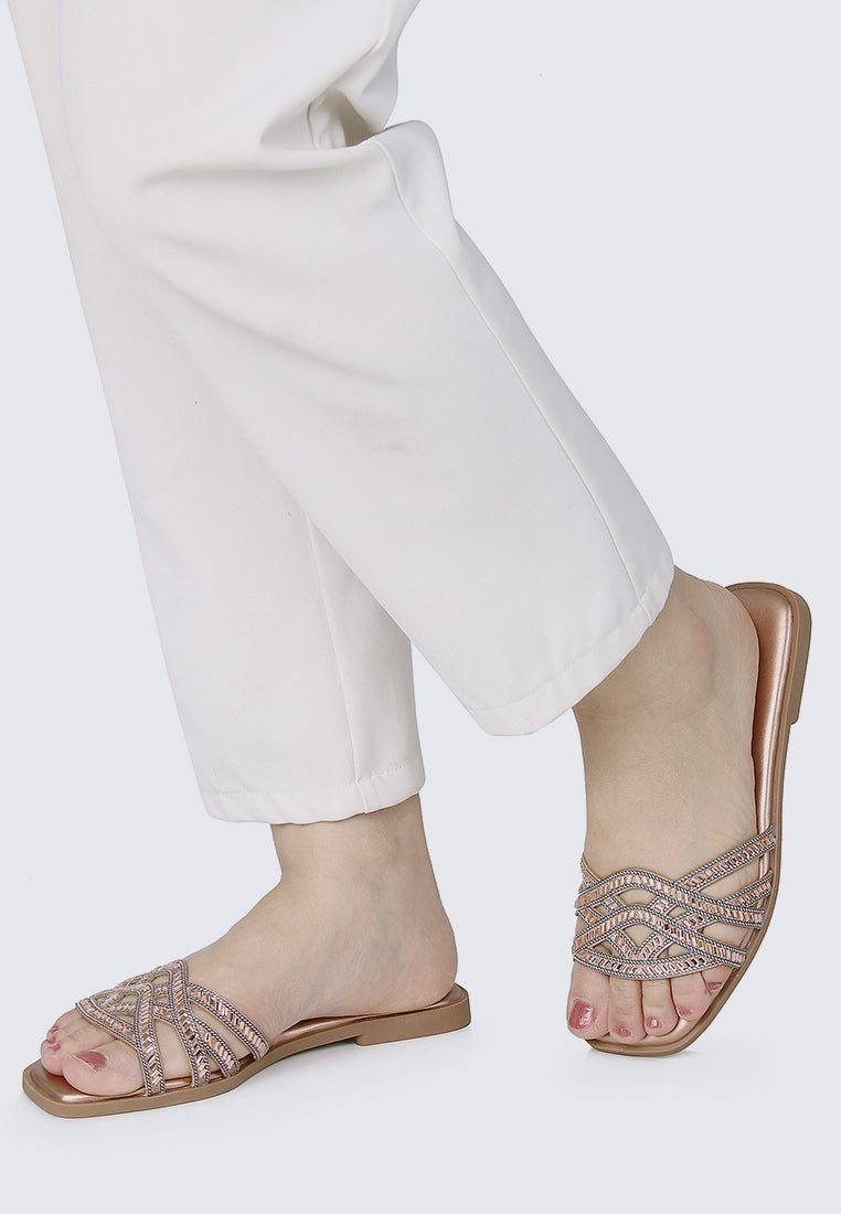 Rora Comfy Sandals In Rose GoldSandals - myballerine