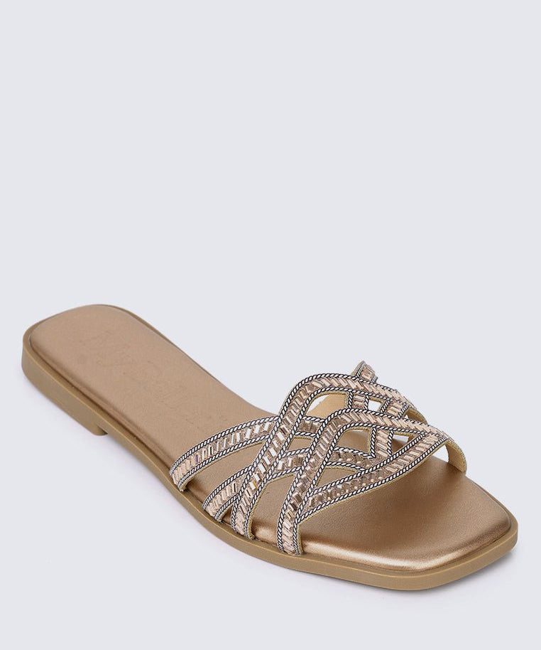 Rora Comfy Sandals In Rose GoldShoes - myballerine