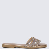 Rora Comfy Sandals In Rose GoldShoes - myballerine
