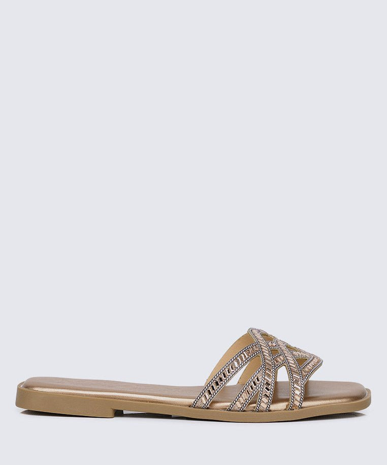 Rora Comfy Sandals In Rose GoldShoes - myballerine