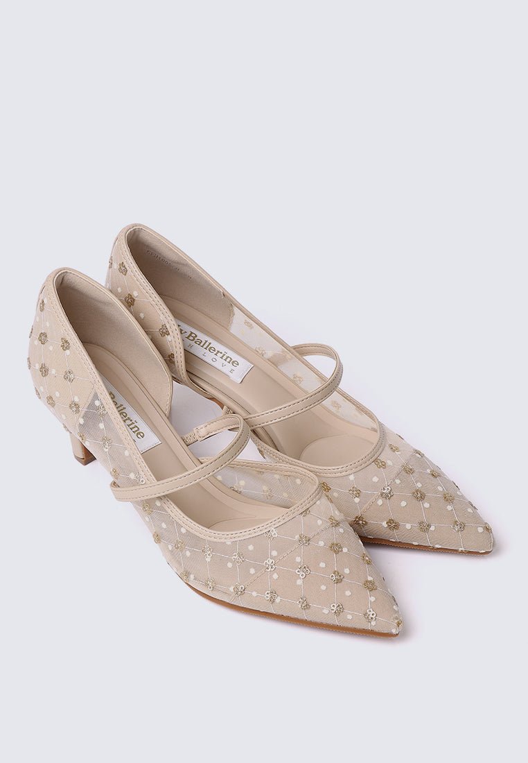 Rosmania Comfy Heels In ChampagneHeels - myballerine