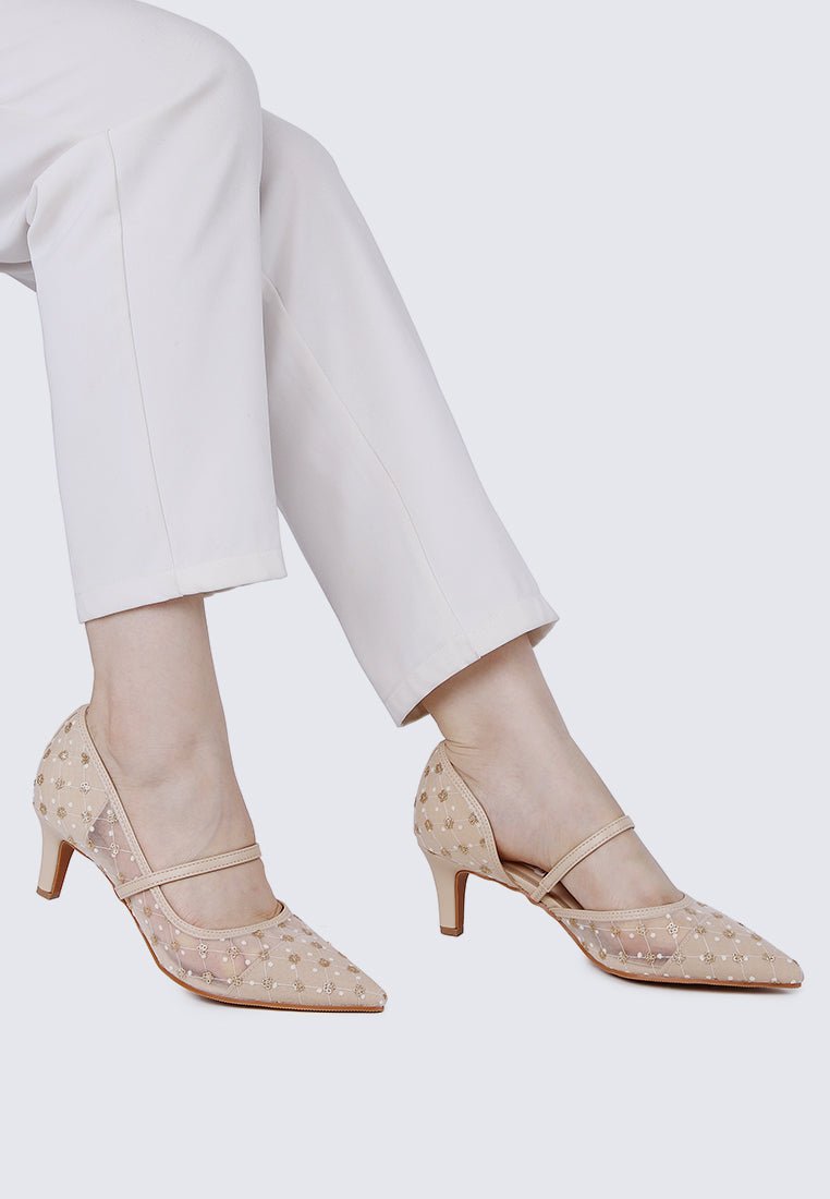 Rosmania Comfy Heels In ChampagneHeels - myballerine