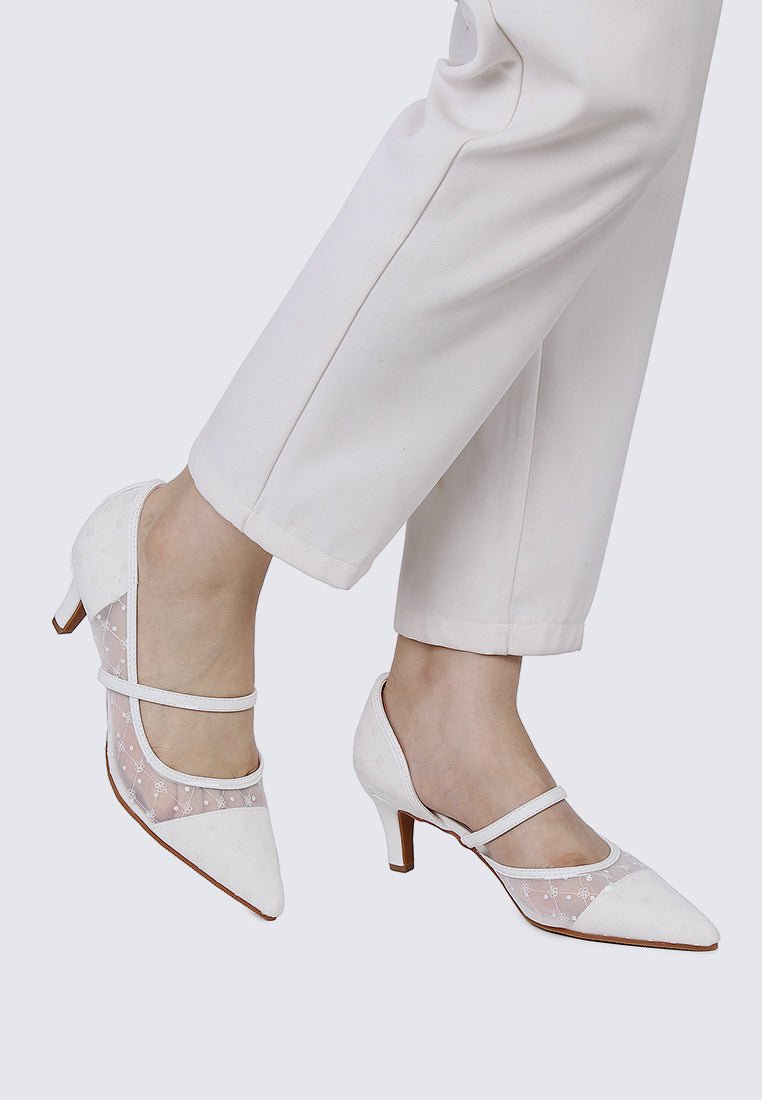 Rosmania Comfy Heels In WhiteHeels - myballerine