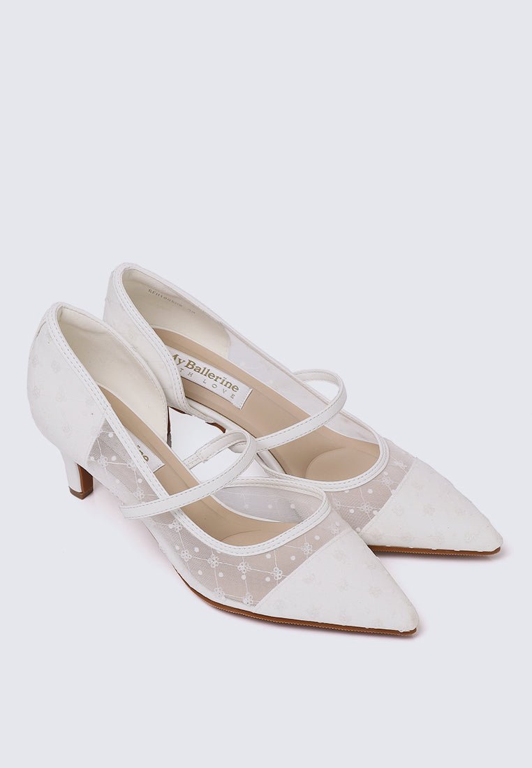 Rosmania Comfy Heels In WhiteHeels - myballerine