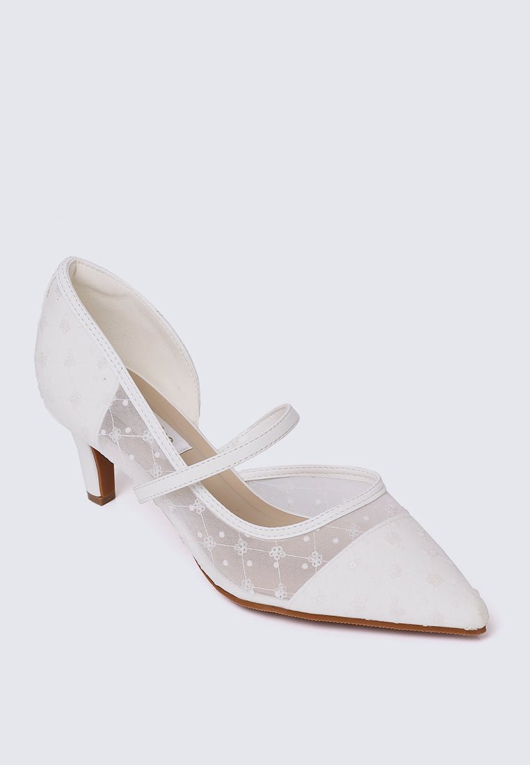 Rosmania Comfy Heels In WhiteHeels - myballerine