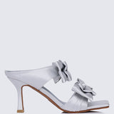 Sabrina Comfy Heels In SilverHeels - myballerine
