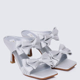 Sabrina Comfy Heels In SilverHeels - myballerine
