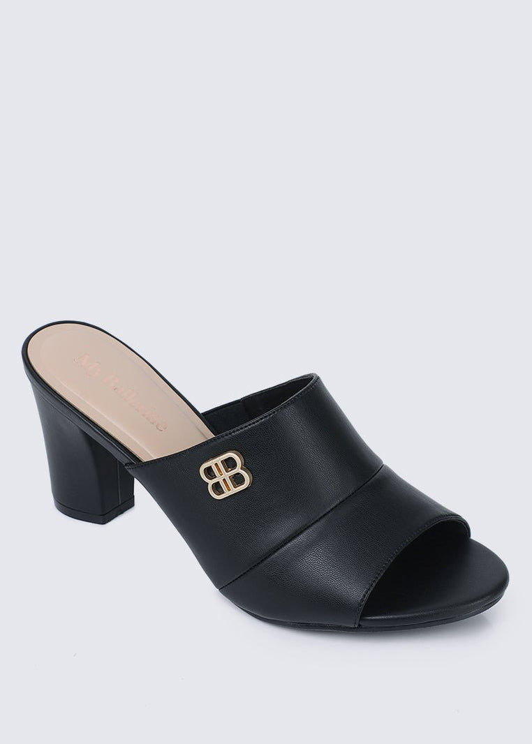 Sara Comfy Heels In BlackShoes - myballerine