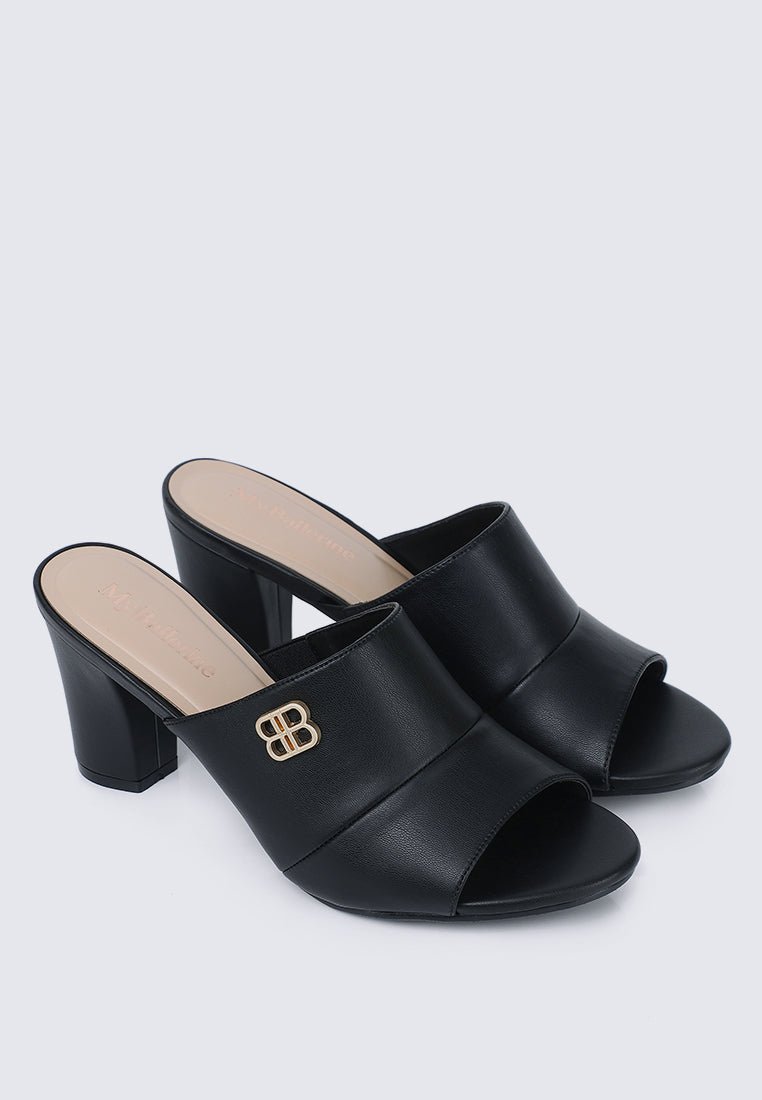Sara Comfy Heels In BlackShoes - myballerine