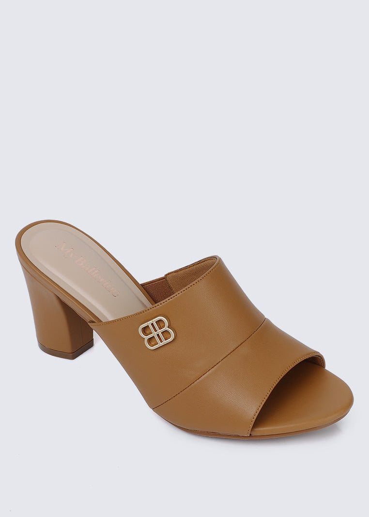 Sara Comfy Heels In BrownShoes - myballerine