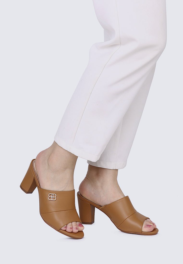 Sara Comfy Heels In BrownShoes - myballerine