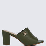 Sara Comfy Heels In OliveShoes - myballerine