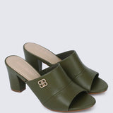 Sara Comfy Heels In OliveShoes - myballerine