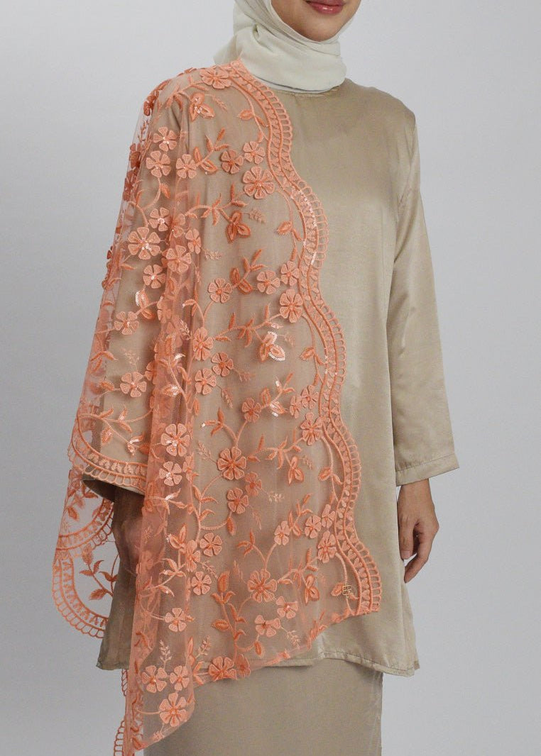 Senja Selendang Premium Scarves In OrangeSelendang - myballerine