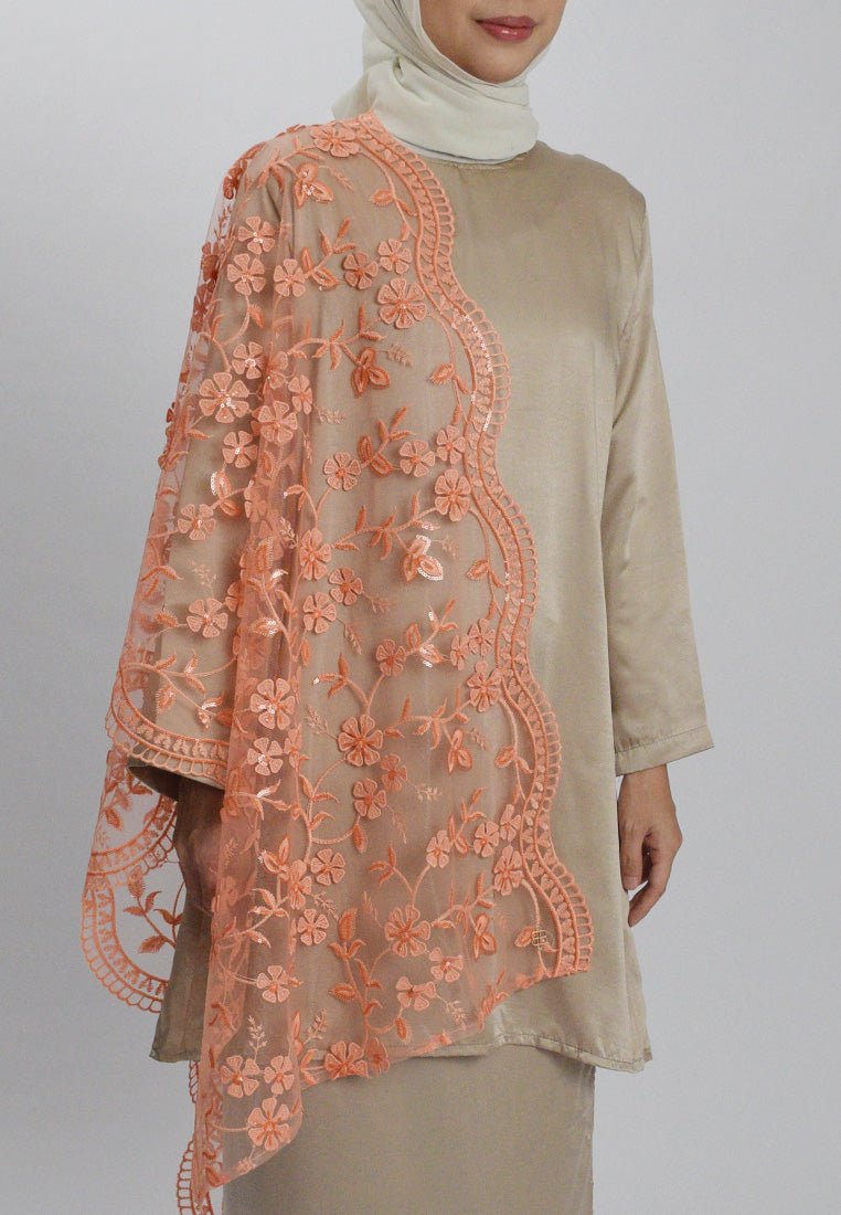 Senja Selendang Premium Scarves In OrangeSelendang - myballerine